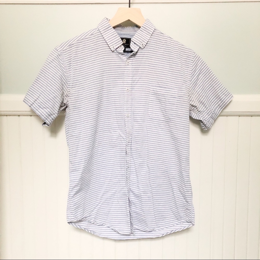 Steel & Jelly Blue Stripe Short Sleeve Button Down